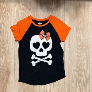 Orange and Black Skull Kids T-Shirt